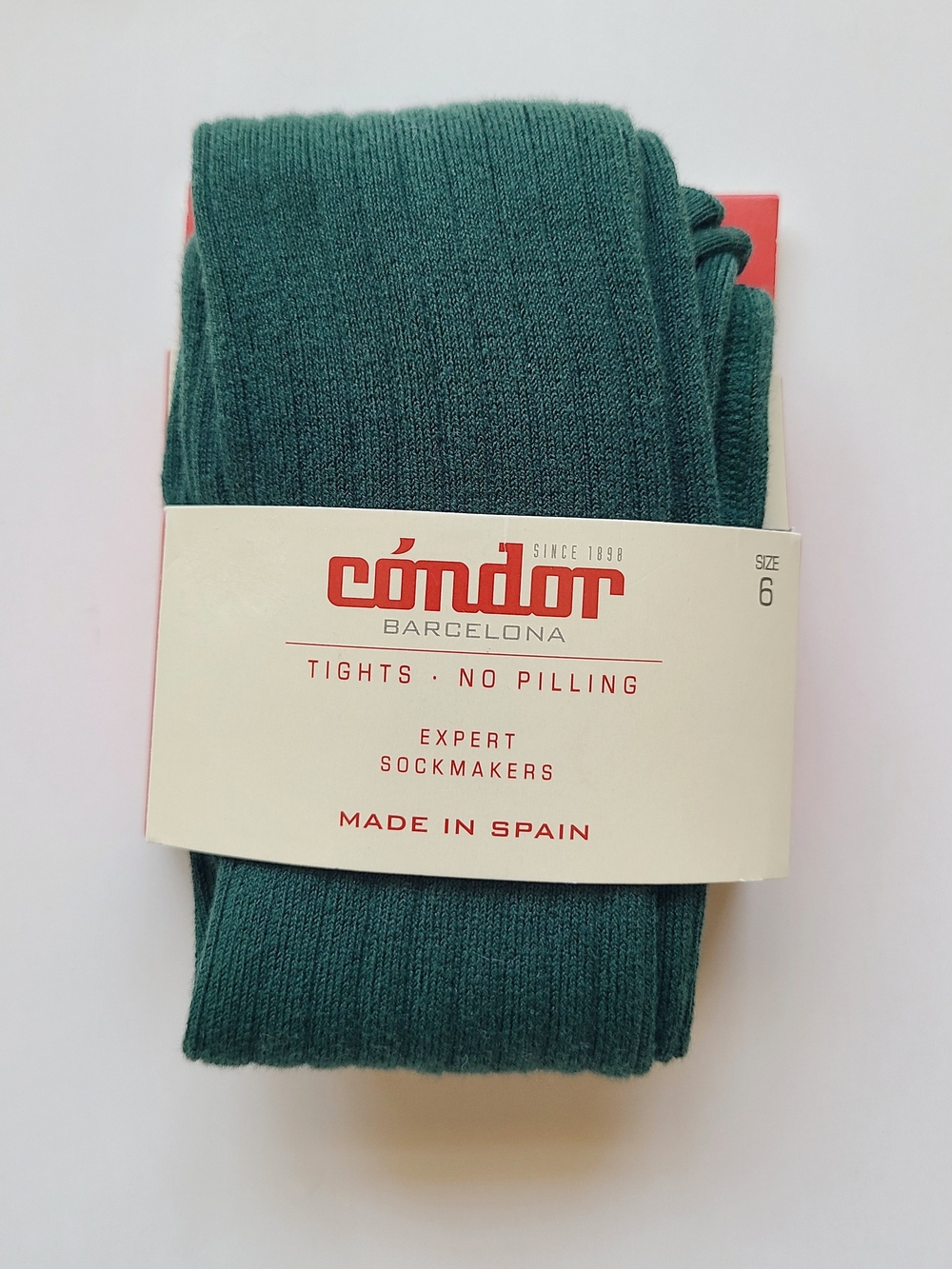 Cóndor Barcelona Forest Green Ribbed Tights